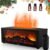 Fireplace Flame Aroma Diffuser & Cool Mist Humidifier | 7-Color LED Flame Effect | USB Powered, Remote Control, Timer & Auto Shut-Off | Ideal for Bedroom, Living Room, Office, Christmas & Holiday Gifts